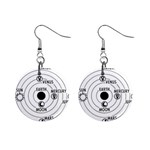 Earth Geocentric Jupiter Mars Mini Button Earrings Front