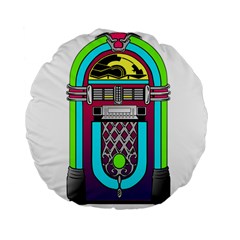 Jukebox Music Music Player Standard 15  Premium Flano Round Cushions by Wegoenart