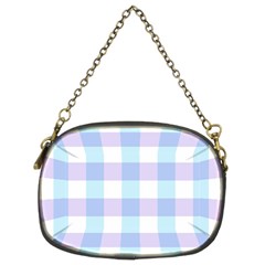 Gingham Duo Aqua On Lavender Chain Purse (two Sides) by retrotoomoderndesigns