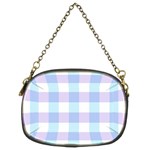 Gingham Duo Aqua On Lavender Chain Purse (Two Sides) Back