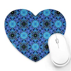 Blue Tile Wallpaper Texture Heart Mousepads by Pakrebo