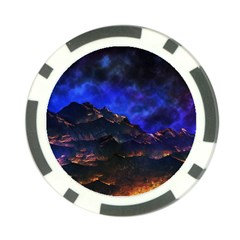 Landscape Sci Fi Alien World Poker Chip Card Guard by Pakrebo