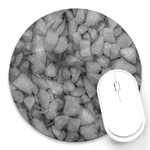 Soft Gray Stone Pattern Texture Design Round Mousepads Front