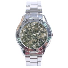 Grunge Camo Print Design Stainless Steel Analogue Watch by dflcprintsclothing