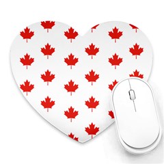 Maple Leaf Canada Emblem Country Heart Mousepads by Mariart