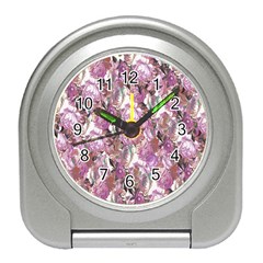 Romantic Pink Flowers Travel Alarm Clock by retrotoomoderndesigns