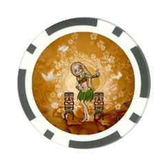 Cute Littel Island Girl Poker Chip Card Guard by FantasyWorld7