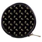 Skull Black Pattern Mini Makeup Bag Front