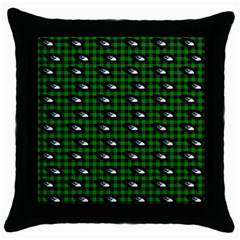 Eyes Green Plaid Throw Pillow Case (black) by snowwhitegirl