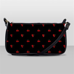 Candy Apple Black Pattern Shoulder Clutch Bag by snowwhitegirl