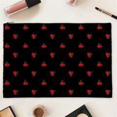 Candy Apple Black Pattern Cosmetic Bag (xxl) by snowwhitegirl