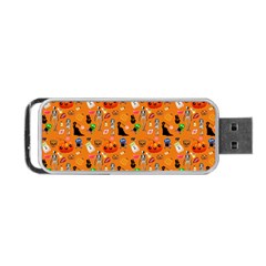 Halloween Treats Pattern Orange Portable Usb Flash (two Sides) by snowwhitegirl