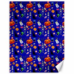 Halloween Treats Pattern Blue Canvas 18  X 24  by snowwhitegirl