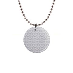 Damask Grey 1  Button Necklace by snowwhitegirl