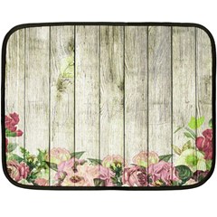 Floral Wood Wall Double Sided Fleece Blanket (mini)  by snowwhitegirl