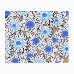 Vintage White Blue Flowers Small Glasses Cloth (2-side) by snowwhitegirl