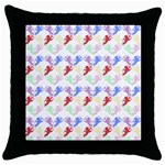 Colorful Cherubs White Throw Pillow Case (Black) Front