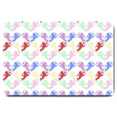 Colorful Cherubs White Large Doormat  by snowwhitegirl