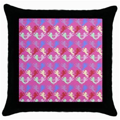 Colorful Cherubs Pink Throw Pillow Case (black) by snowwhitegirl