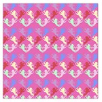 Colorful Cherubs Pink Large Satin Scarf (Square) Front