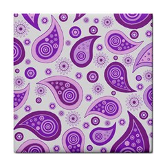 Retro Paisley Purple Tile Coasters by snowwhitegirl