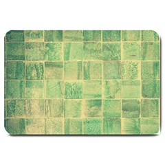 Abstract Green Tile Large Doormat  by snowwhitegirl