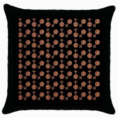 Victorian Crosses Black Throw Pillow Case (black) by snowwhitegirl