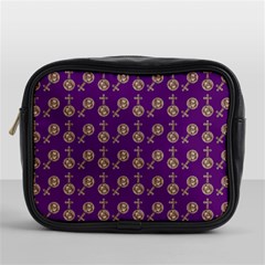 Victorian Crosses Purple Mini Toiletries Bag (one Side) by snowwhitegirl