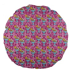 Paisley Pink Sundaes Large 18  Premium Flano Round Cushions by snowwhitegirl