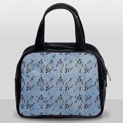 Skeleton Blue Background Classic Handbag (two Sides) by snowwhitegirl