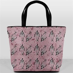 Skeleton Pink Background Bucket Bag by snowwhitegirl