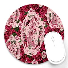 Guadalupe Roses Round Mousepads by snowwhitegirl