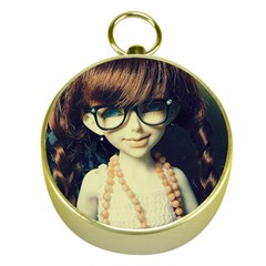 Red Braids Girl Old Gold Compasses by snowwhitegirl