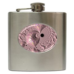 Fractal Tender Rose Cream Hip Flask (6 Oz) by Pakrebo