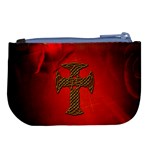 Wonderful Celtic Cross On Vintage Background Large Coin Purse Back