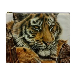 Tiger Cub  Cosmetic Bag (xl) by ArtByThree