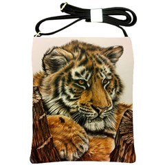 Tiger Cub  Shoulder Sling Bag by ArtByThree