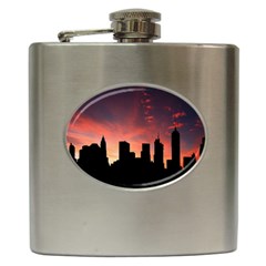 Skyline Panoramic City Architecture Hip Flask (6 Oz) by Sudhe