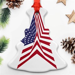 A Star With An American Flag Pattern Ornament (christmas Tree)  by Sudhe