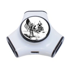 Apollo Moon Landing Nasa Usa 3-port Usb Hub by Sudhe