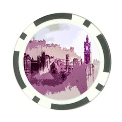 Abstract Painting Edinburgh Capital Of Scotland Poker Chip Card Guard by Sudhe