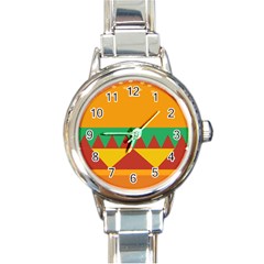 Burger Bread Food Cheese Vegetable Round Italian Charm Watch by Sudhe