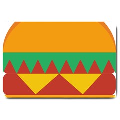 Burger Bread Food Cheese Vegetable Large Doormat  by Sudhe