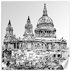 Line Art Architecture Church Canvas 12  X 12  by Sudhe