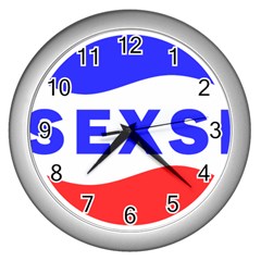 Sexsi Sexy Logo Wall Clock (silver) by Sudhe