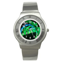 Dragon Lights Panda Stainless Steel Watch by Riverwoman