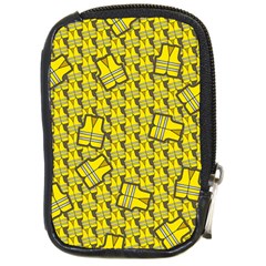 Gilet Jaune Pattern Yellowvests Cowcow Gilet Jaune Pattern Funny Yellow Vests Compact Camera Leather Case by snek