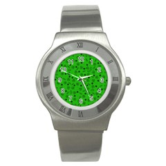 St Patricks Day Pattern Stainless Steel Watch by Valentinaart