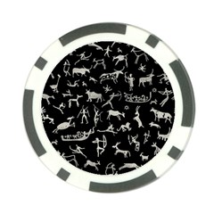 Petroglyph Nordic Beige And Black Background Petroglyph Nordic Beige And Black Background Poker Chip Card Guard by snek