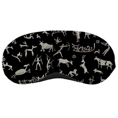 Petroglyph Nordic Beige And Black Background Petroglyph Nordic Beige And Black Background Sleeping Masks by snek